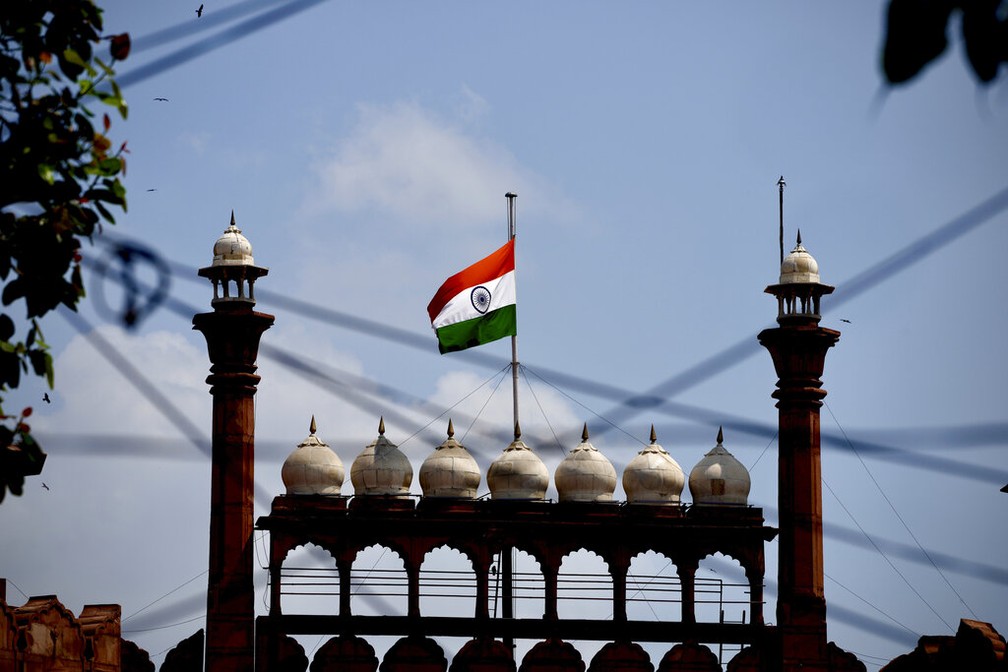 Bandeira da Índia  — Foto: AP Photo/Manish Swarup