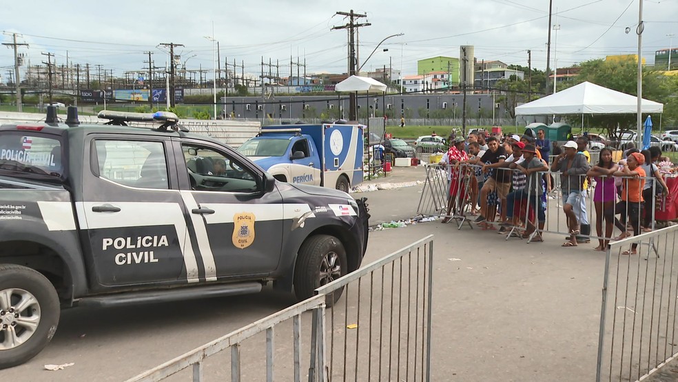 Crime ocorreu em saída do Parque de Exposições de Salvador, na Bahia — Foto: TV Bahia