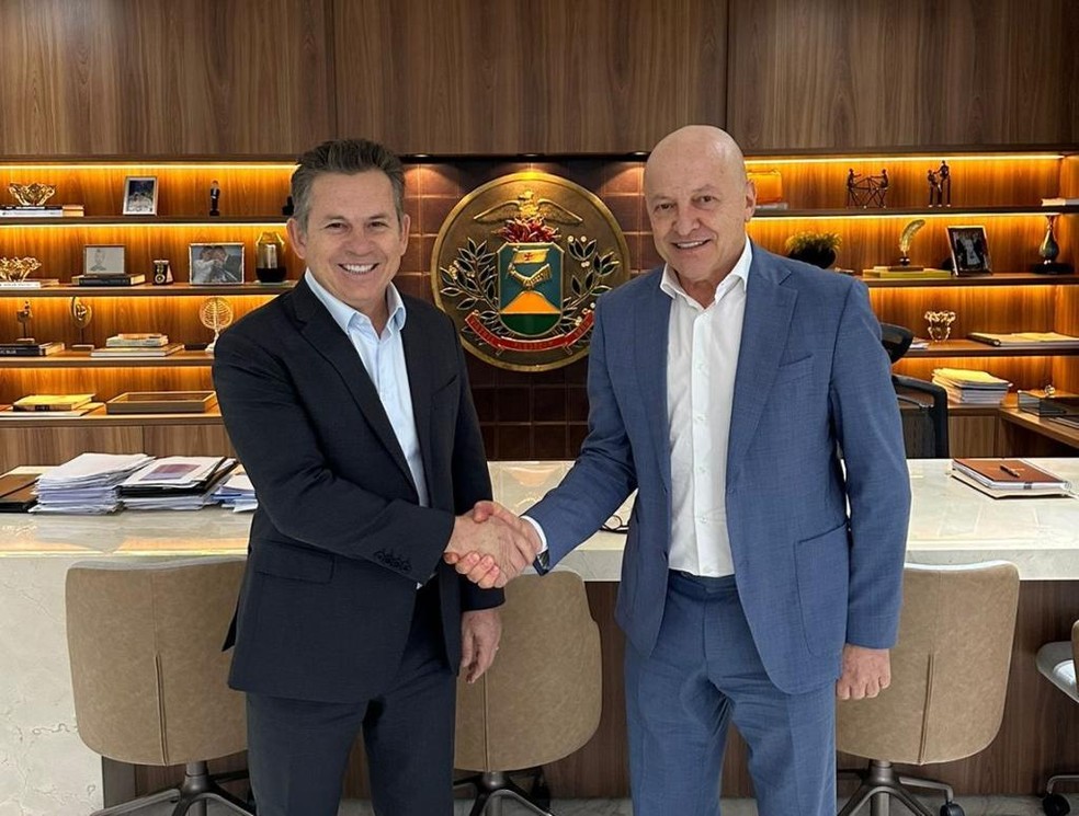 Mauro Mendes e Otaviano Pivetta — Foto: Secom-MT