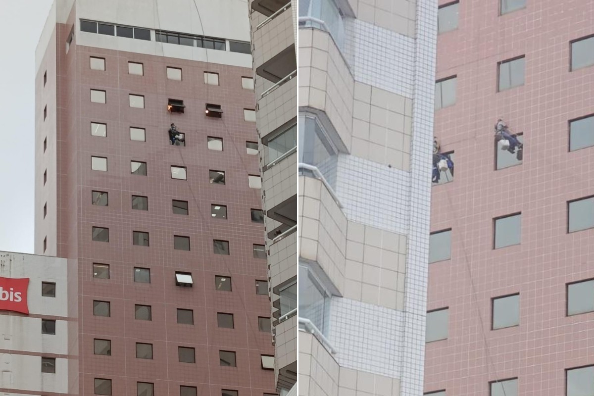 Trabalhadores pendurados em hotel não viram alerta de chefes sobre ventania: 'Susto'