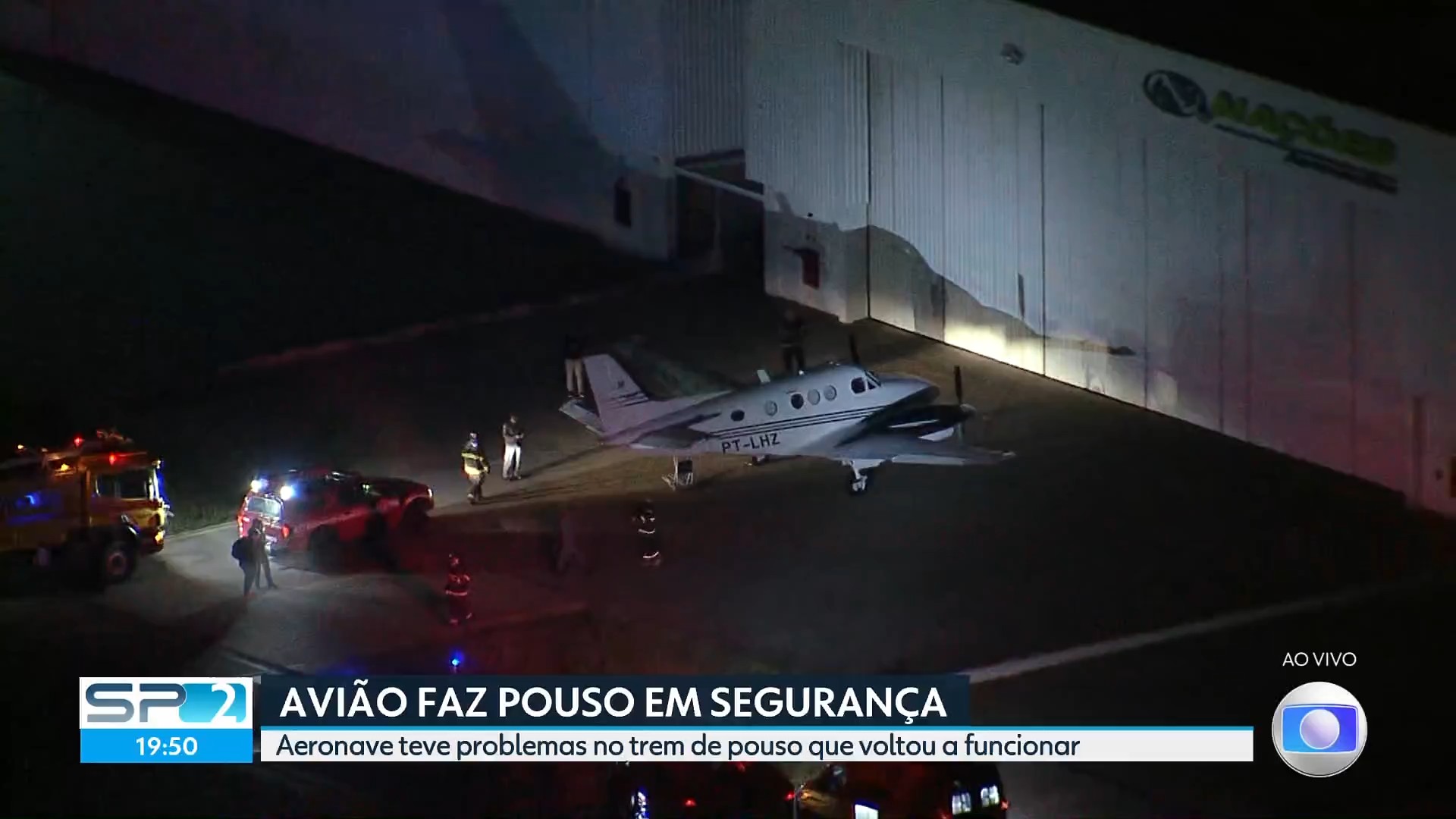 Avião de pequeno porte vindo de Goiás aterrissa em segurança em Jundiaí, SP, após ter problemas no trem de pouso
