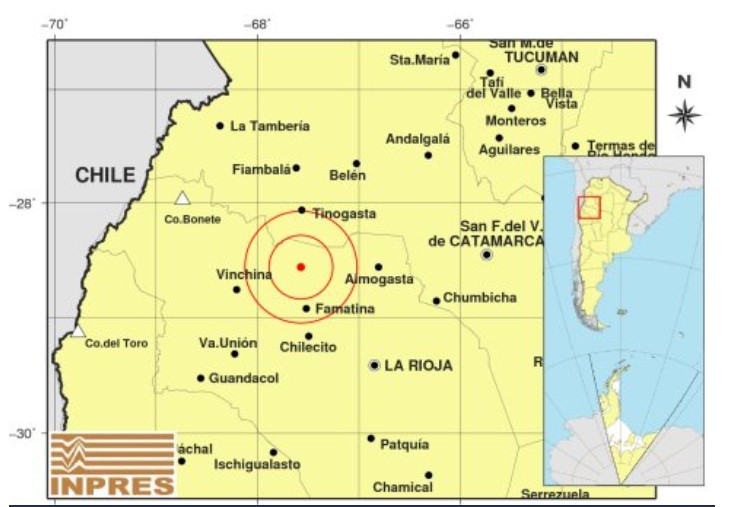 Terremoto de magnitude 5,8 atinge Argentina