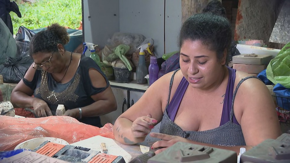 Mulheres que participam do Instituro Maria do Barro em Planaltina, no DF. — Foto: TV Globo/Reprodução