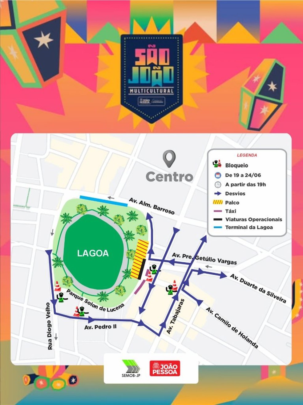 Esquema de trânsito foi definido para o São João 2026 em João Pessoa — Foto: Prefeitura de João Pessoa
