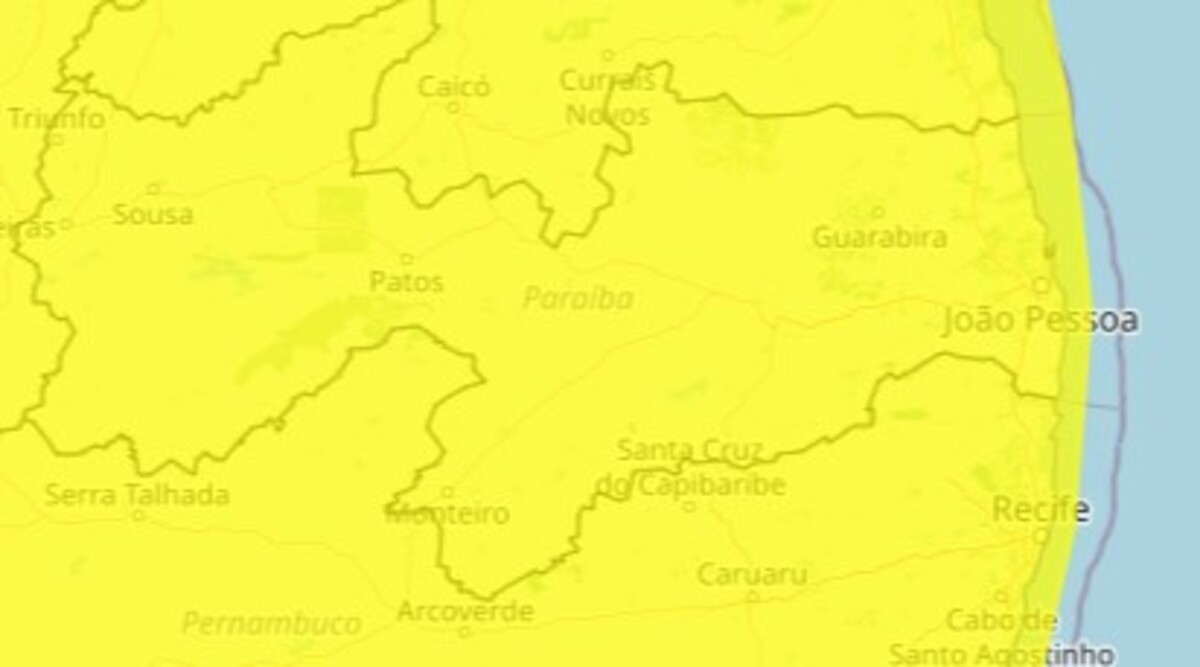 Inmet emite alerta de chuvas intensas para todas as cidades da Paraíba