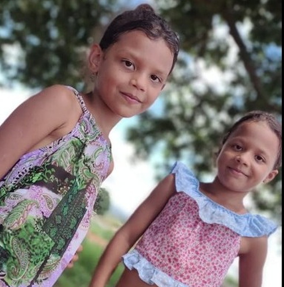 Brenda Raquely Rodrigues dos Santos, de 9 anos e Ysabela Raiane Rodrigues dos Santos, de 7 anos — Foto: Reprodução