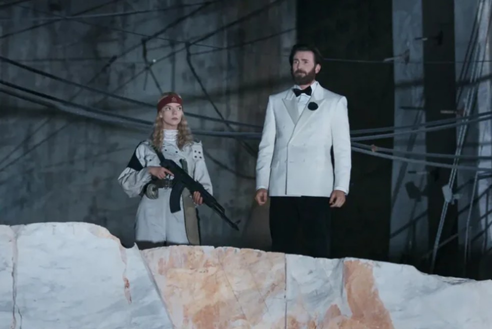 Anya Taylor-Joy e Chris Evans em 'Sacrifício'. — Foto: Divulgação/Netflix