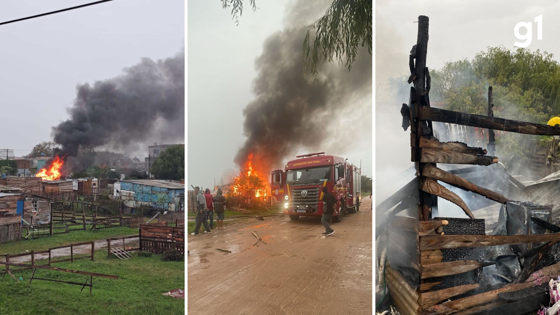Raio incendeia casa em Rio Grande e destrói residência no bairro Hidráulica