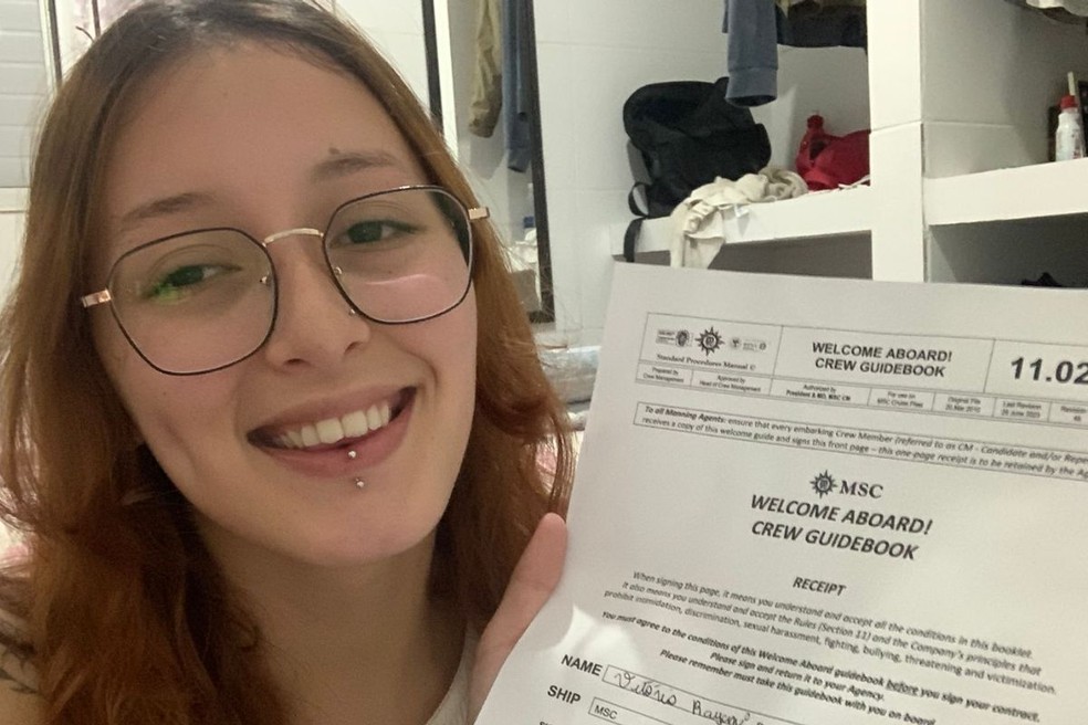 Vitória Rayani de Castro, de 22 anos, se prepara para embarcar na primeira temporada de cruzeiros — Foto: Arquivo Pessoal