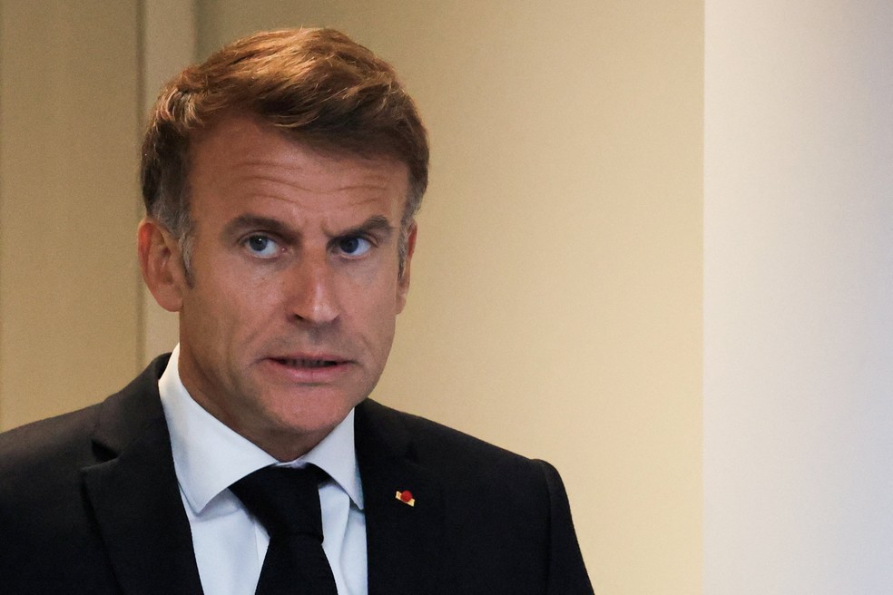 O presidente da França, Emmanuel Macron, em 18 de outubro de 2026 — Foto: Ludovic Marin/Reuters