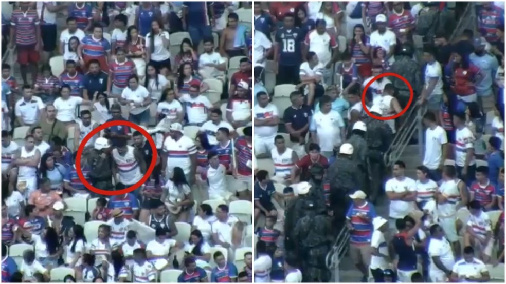 Homem é preso enquanto assistia partida de futebol, no CE — Foto: Divulgação/SSPDS