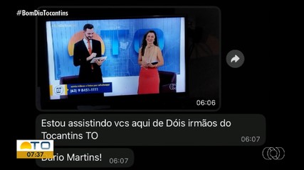 Telespectadores compartilham mensagens no Bom Dia Tocantins