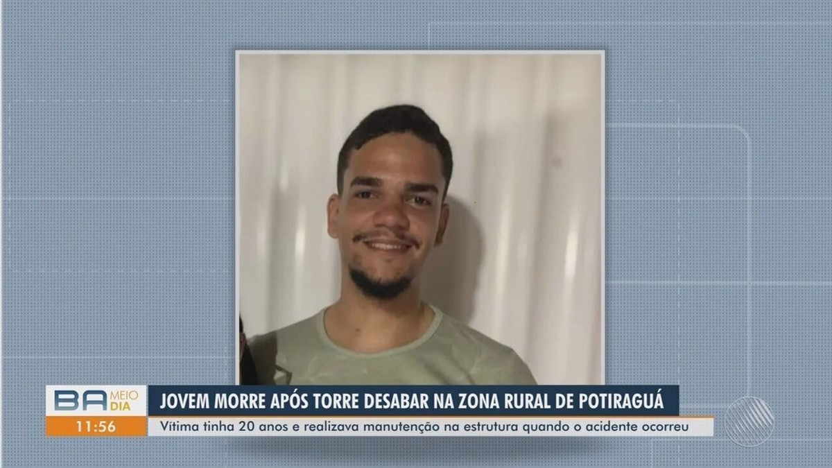 Jovem morre após torre desabar na zona rural de Potiraguá, na Bahia