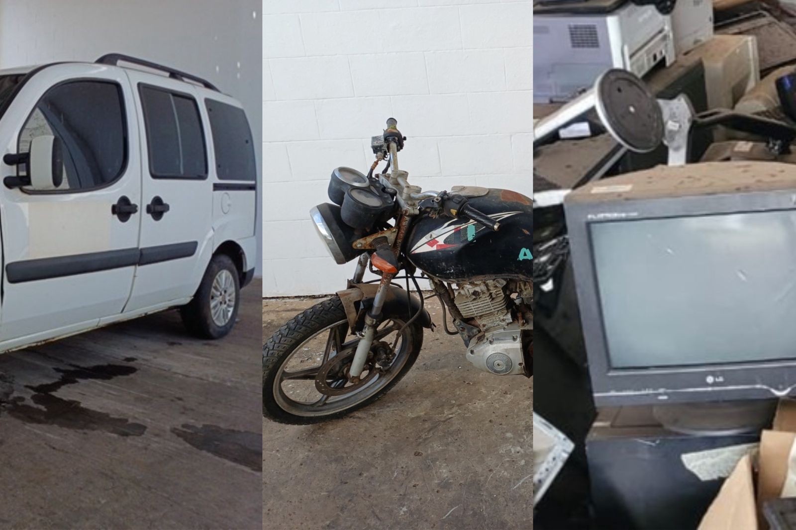 Carros, motos, TVs e móveis inservíveis serão leiloados no Piauí; preços de R$ 500 a R$ 40 mil