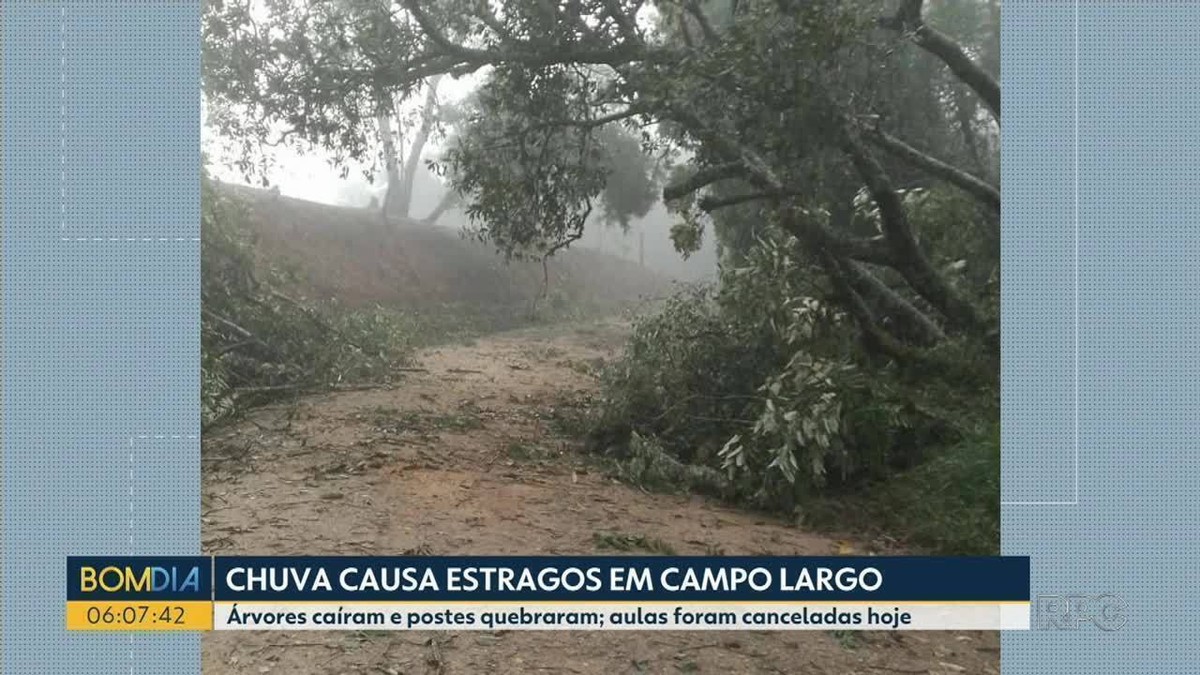 Chuva provoca estragos em Campo Largo; aulas foram canceladas