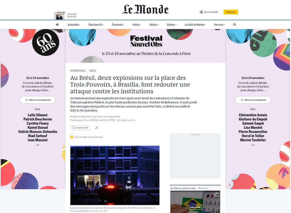 Le Monde, França — Foto: Le Monde/Reprodução