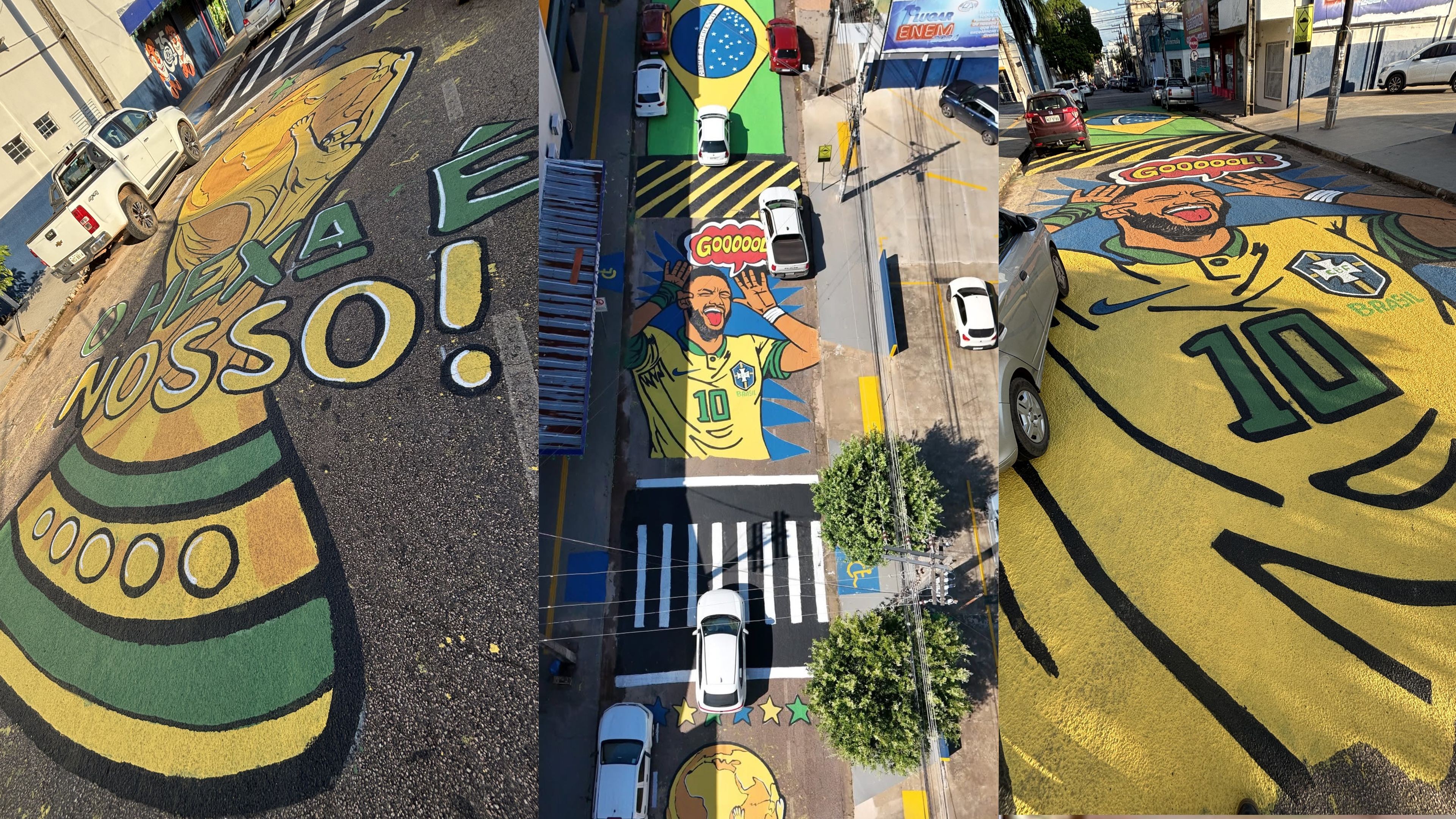Grafiteiro e crianças resgatam clima de Copa do Mundo com mural de 440 metros em Porto Velho