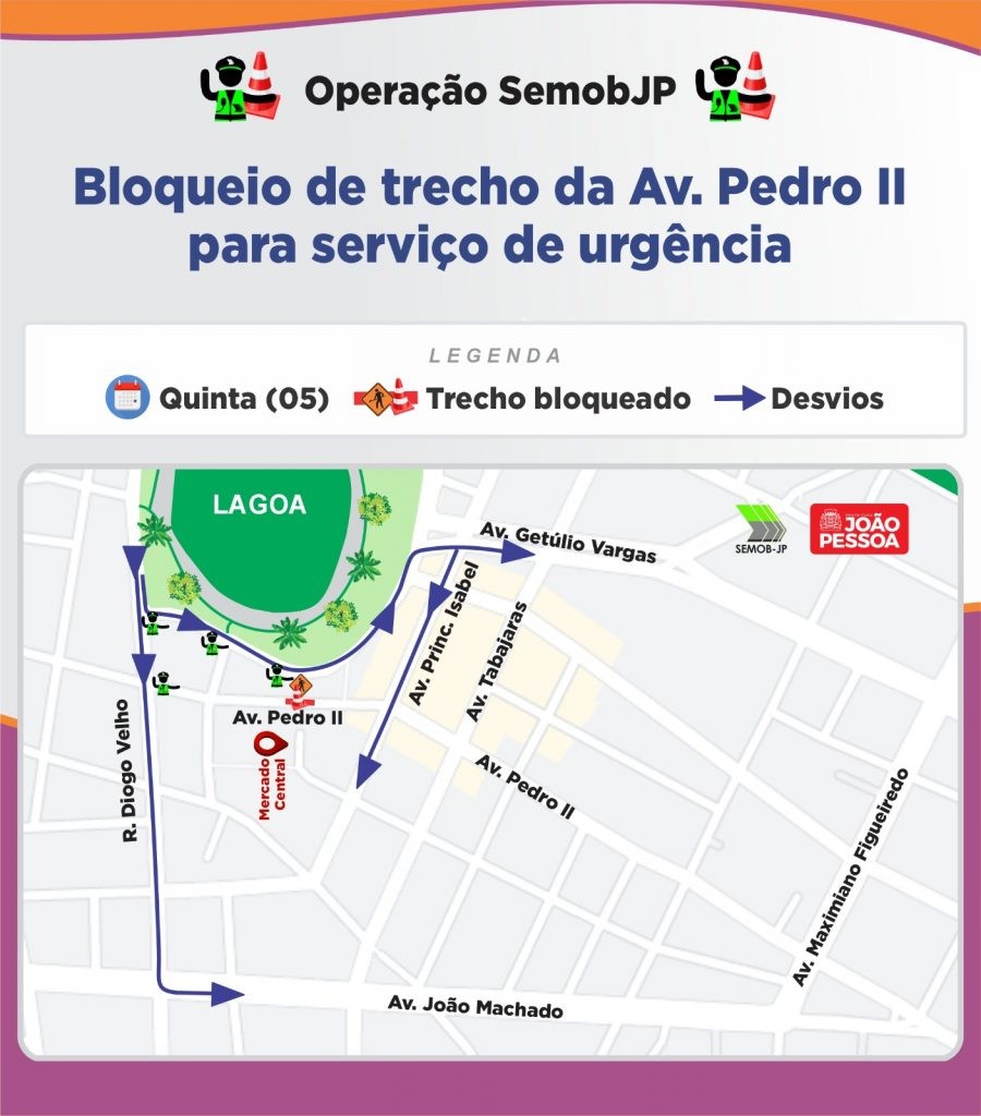 Trecho da Avenida Dom Pedro II, em João Pessoa, é interditado após abertura de cratera em João Pessoa