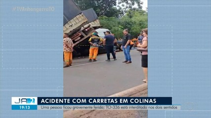 Acidente deixa uma pessoa gravemente ferida e deixa trecho da TO-336 interditado