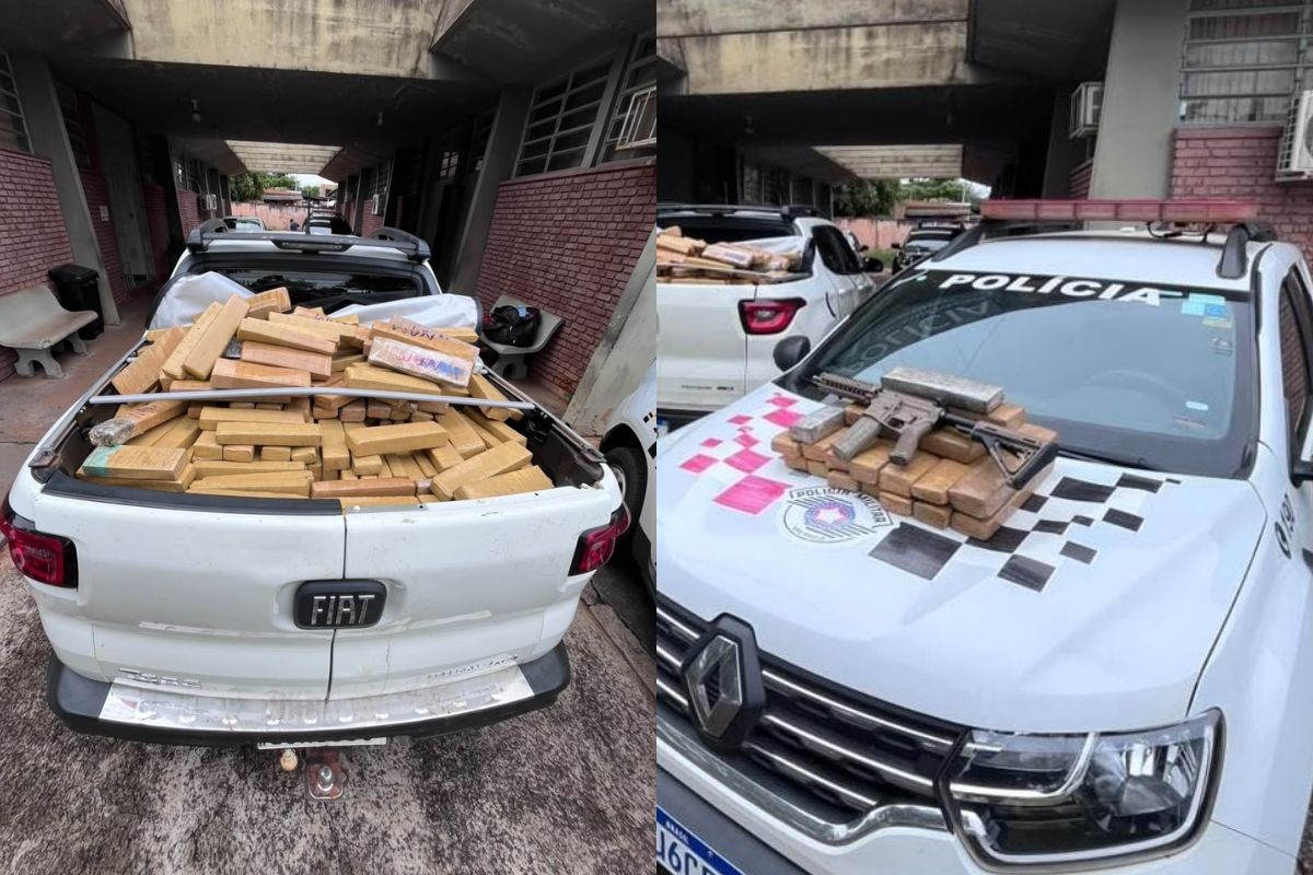 Motorista é preso com 640 kg de maconha e fuzil após tentar fugir de abordagem em Teodoro Sampaio