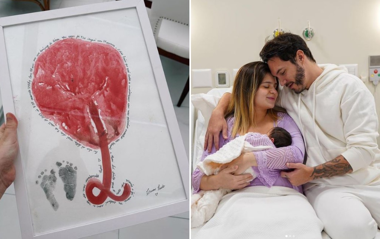 Viih Tube eterniza placenta em quadro como homenagem do parto de