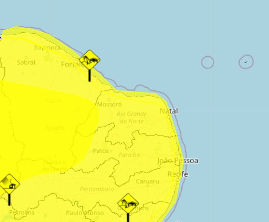 Inmet emite alertas de vendaval, ventos costeiros e baixa umidade para o RN