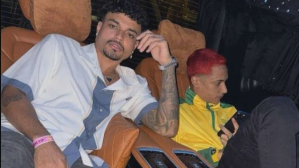 Oruam e o irmão, Lucas Santos Nepomuceno, o Lucca — Foto: Reprodução/ TV Globo