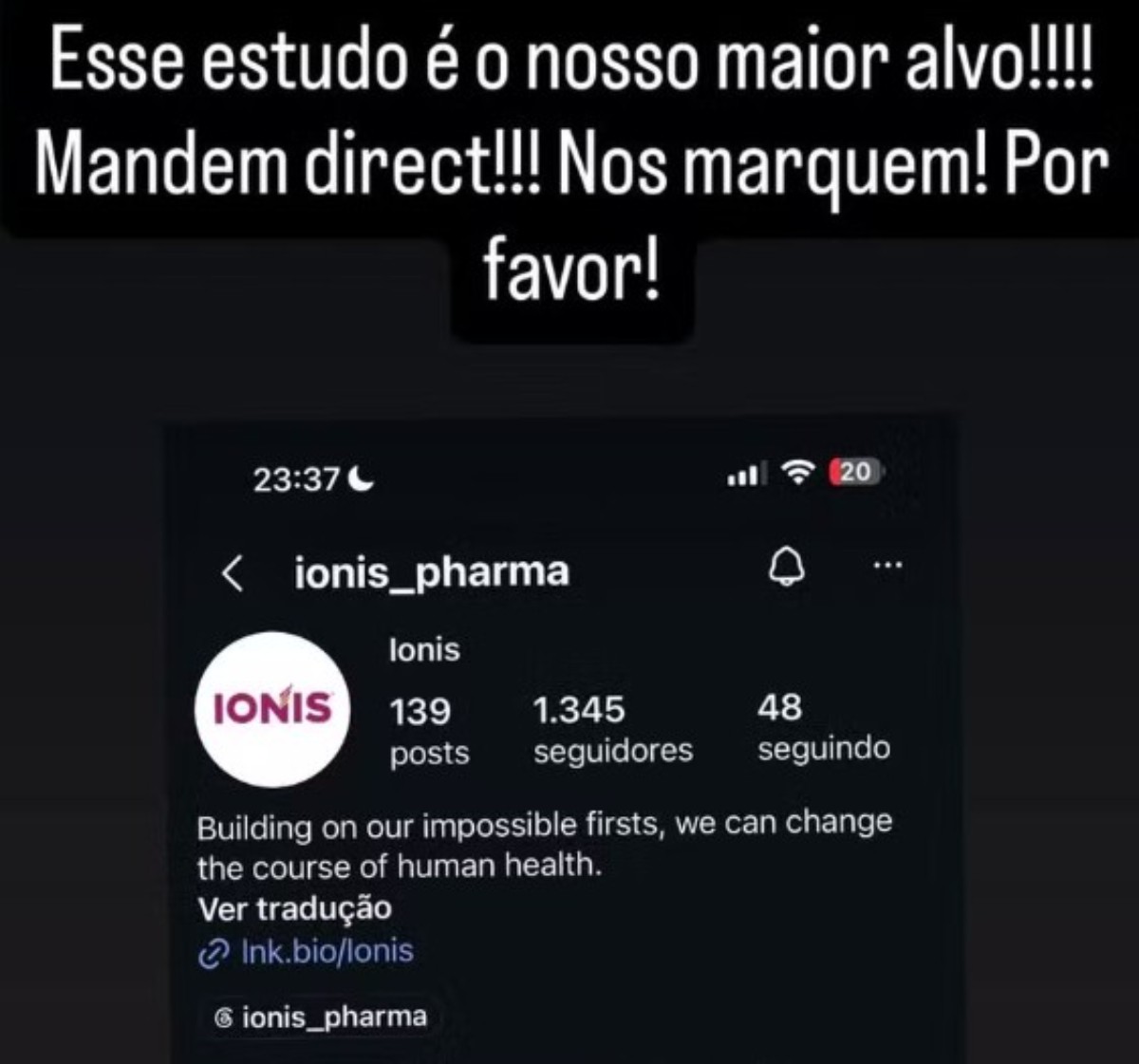 Seguidores de Lito Sousa fazem campanha nas redes sociais para incluí-lo em estudo clínico com medicamento experimental