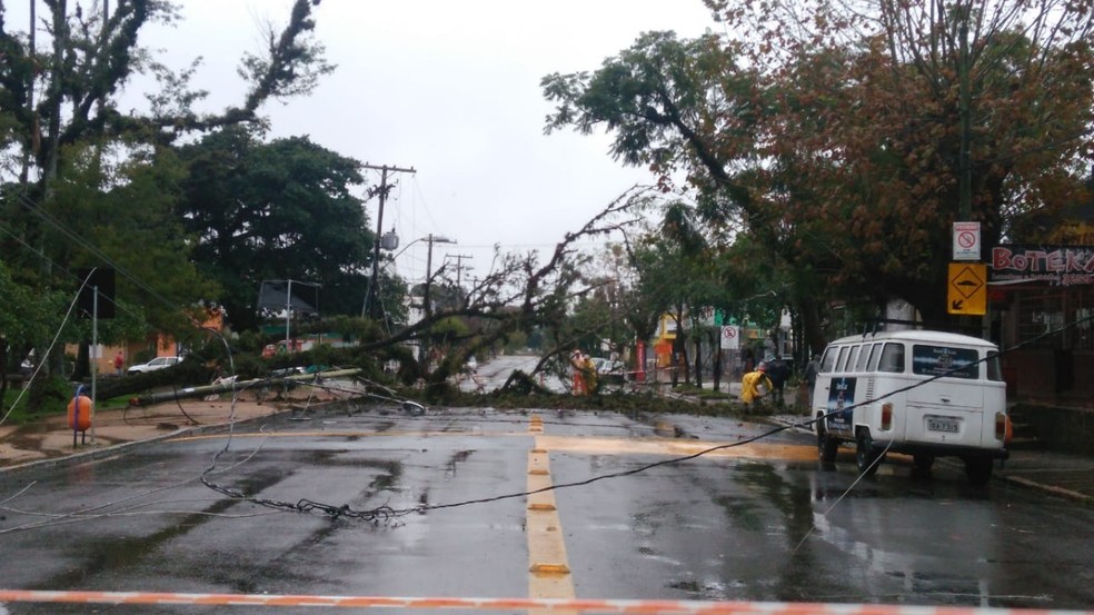 Temporal e vento forte causam estragos no Rio Grande do Sul | G1