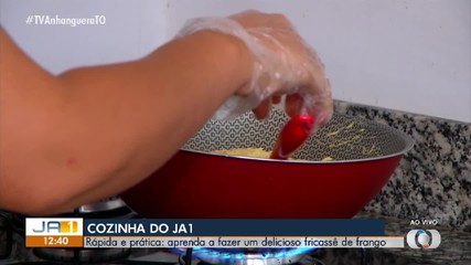 Cozinha do JA1: veja o passo a passo para a preparação de um fricassê de frango