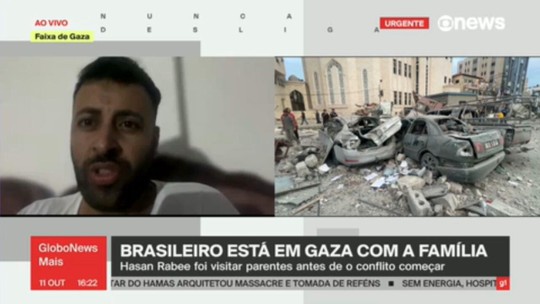 'Vivemos momentos de terror', diz Brasileiro em Gaza - Programa: GloboNews Mais 
