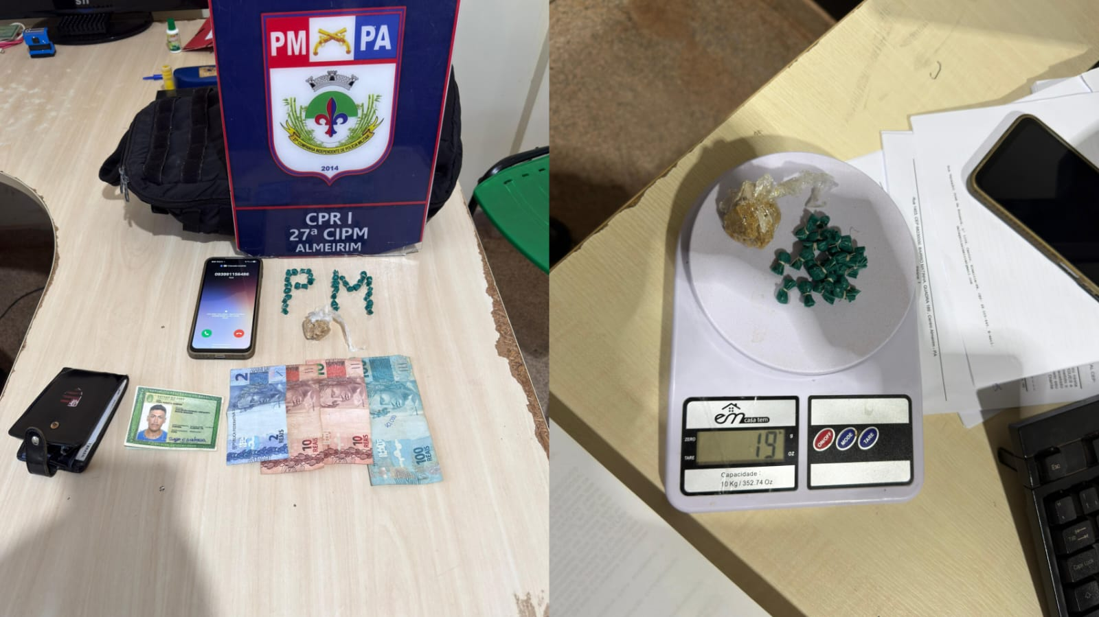 Homem é preso em flagrante por tráfico de drogas em Almeirim