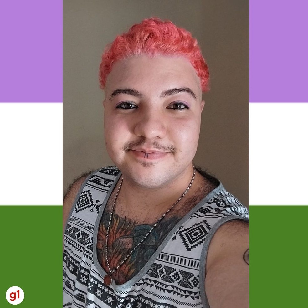 Kael Gualdi, se identifica como pessoa queer, não binária e bissxexual. — Foto: Foto: Arquivo Pessoal