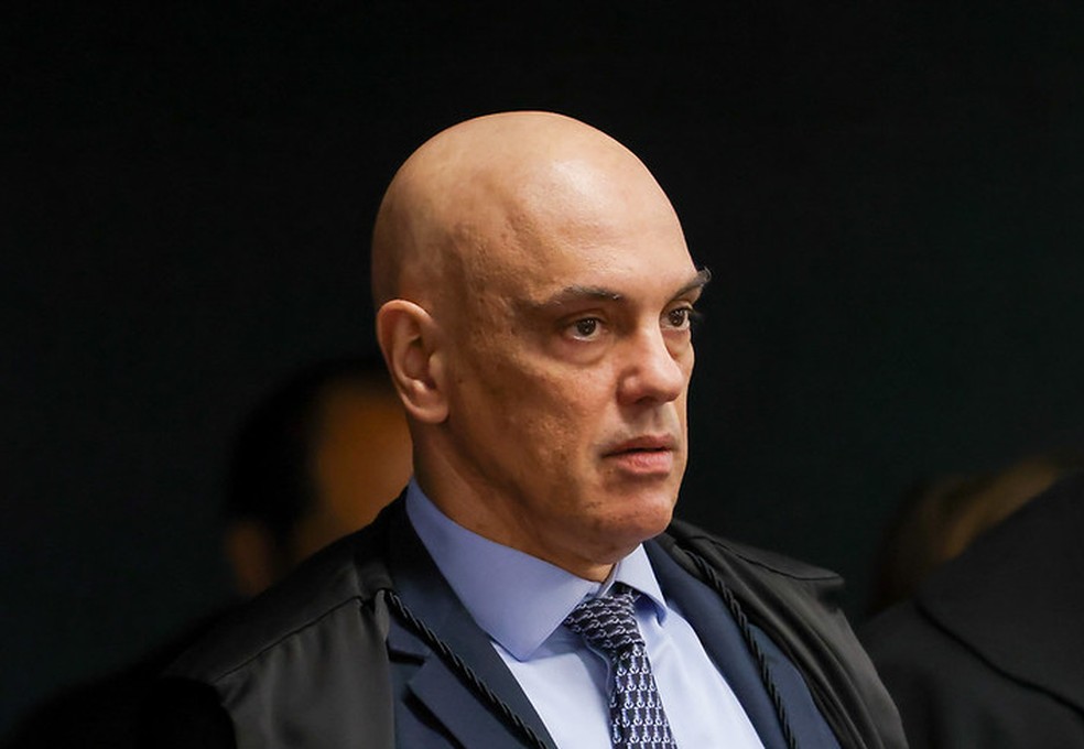 Ministro Alexandre de Moraes durante a sessão da Primeira Turma do STF. — Foto: Gustavo Moreno/STF