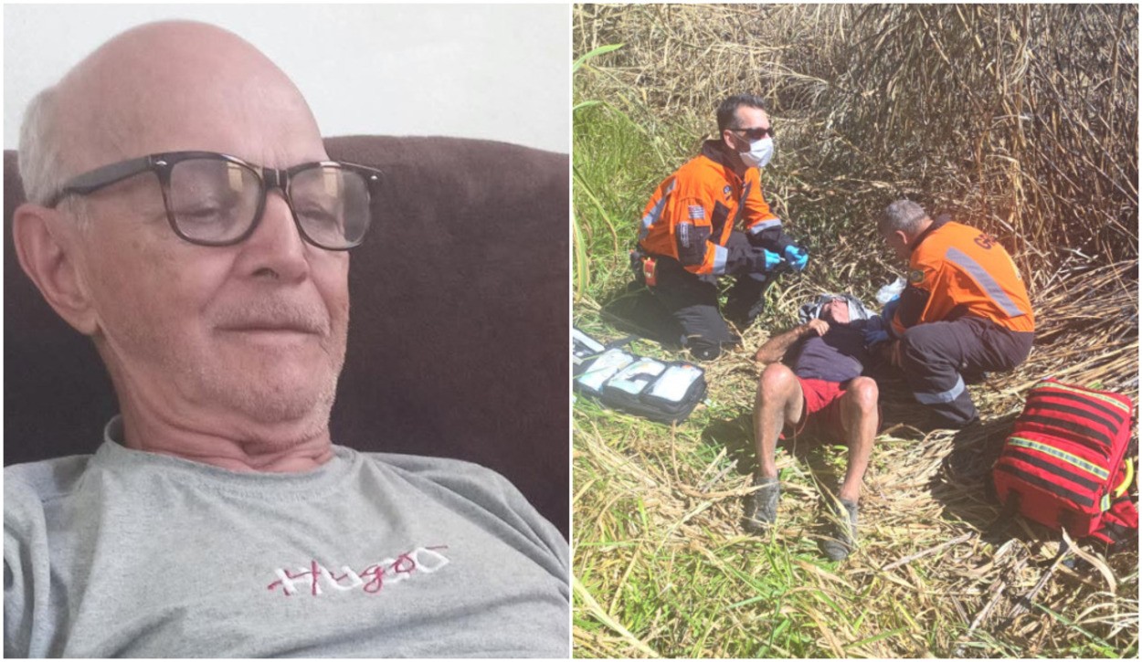 Idoso de 77 anos é resgatado após mais de 24 horas desaparecido em mata; cão ajudou bombeiros