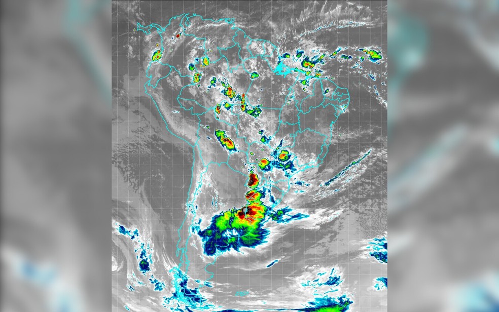 Mapa de previsão de chuva — Foto: André Amorim/Cimehgo