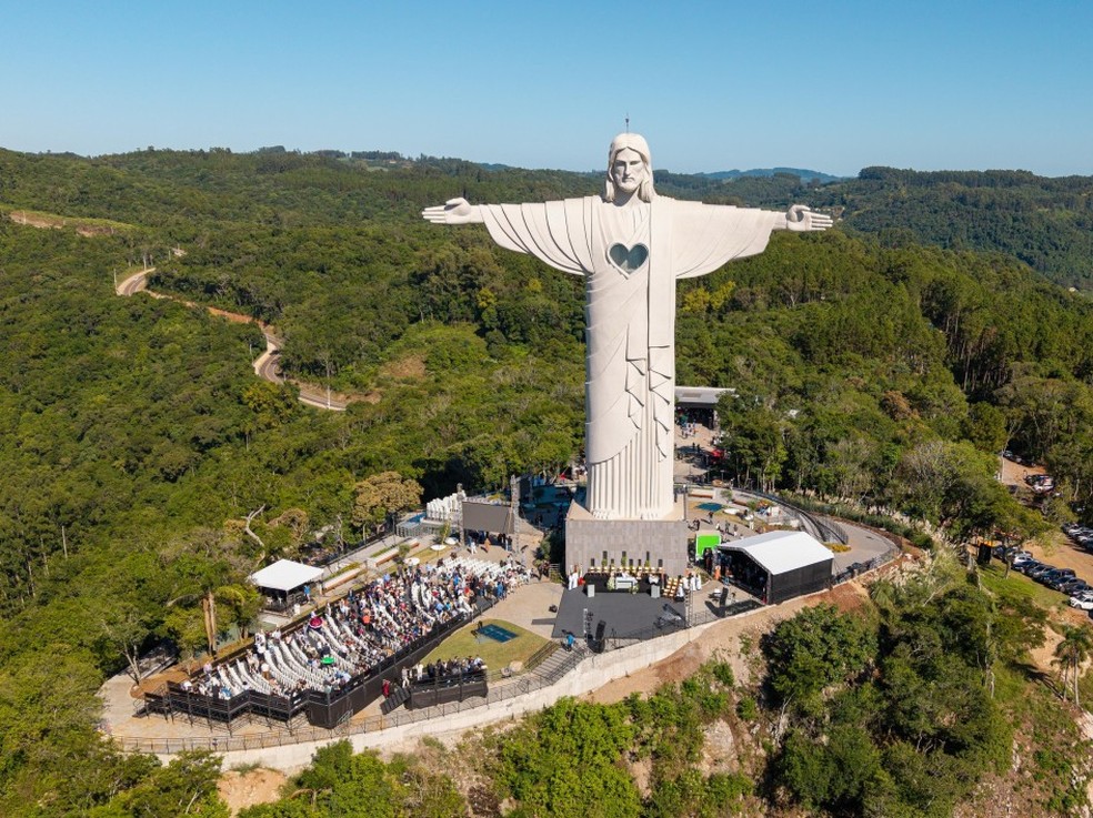Complexo do Cristo Protetor é inaugurado em Encantado — Foto: Maurício Tonetto/Palácio Piratini