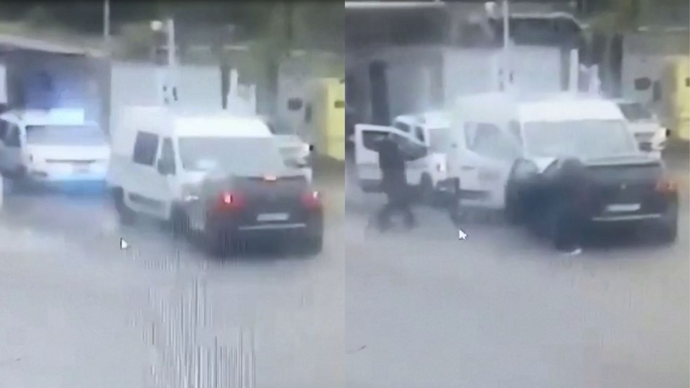 Homens armados emboscam camburão que transportava traficante na França e matam dois policiais em 14 de maio de 2024. — Foto: Reprodução/Reuters