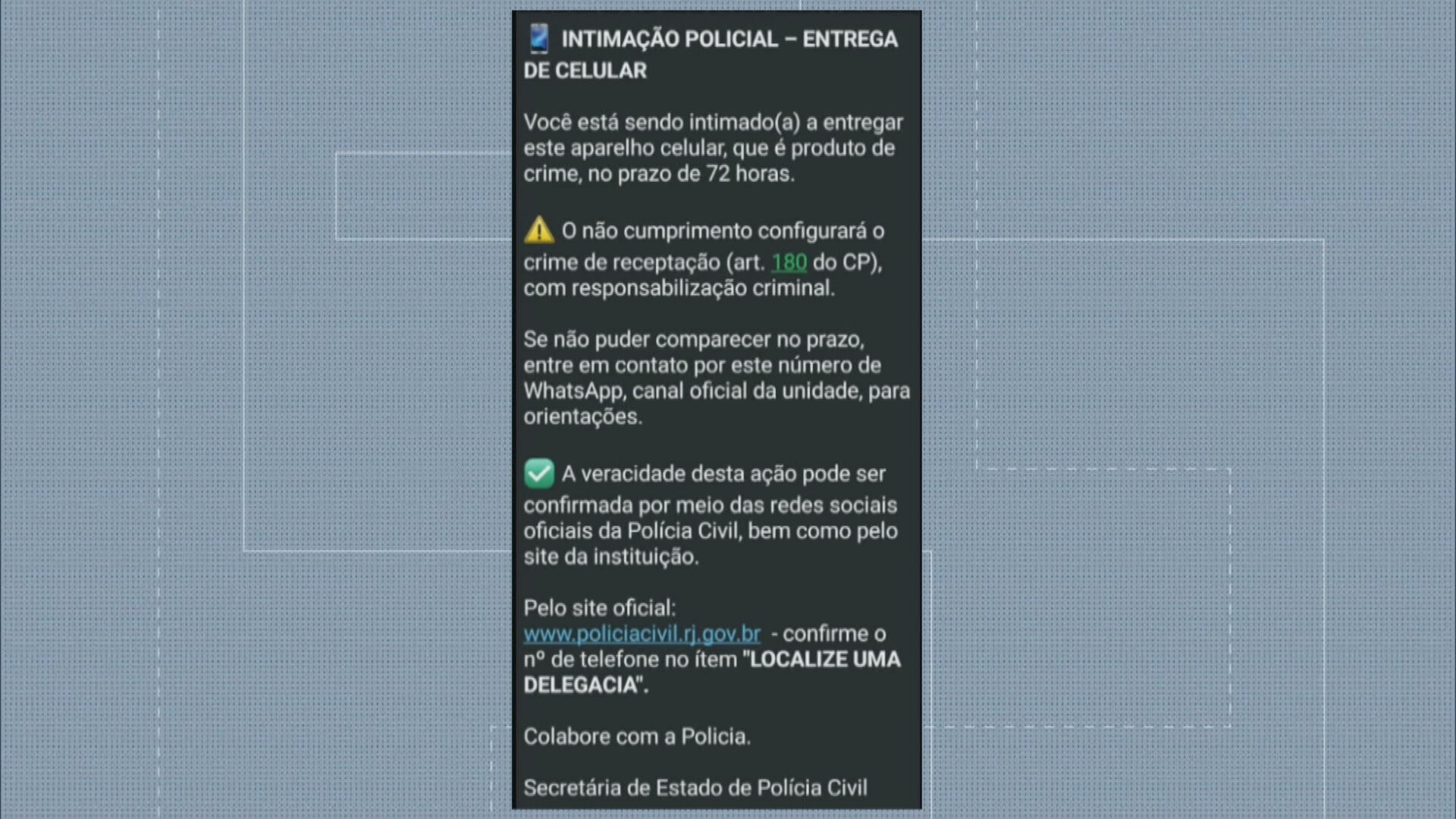 Polícia faz ‘megaintimação’ a 3 mil usuários de celulares roubados, e quem não entregar será indiciado
