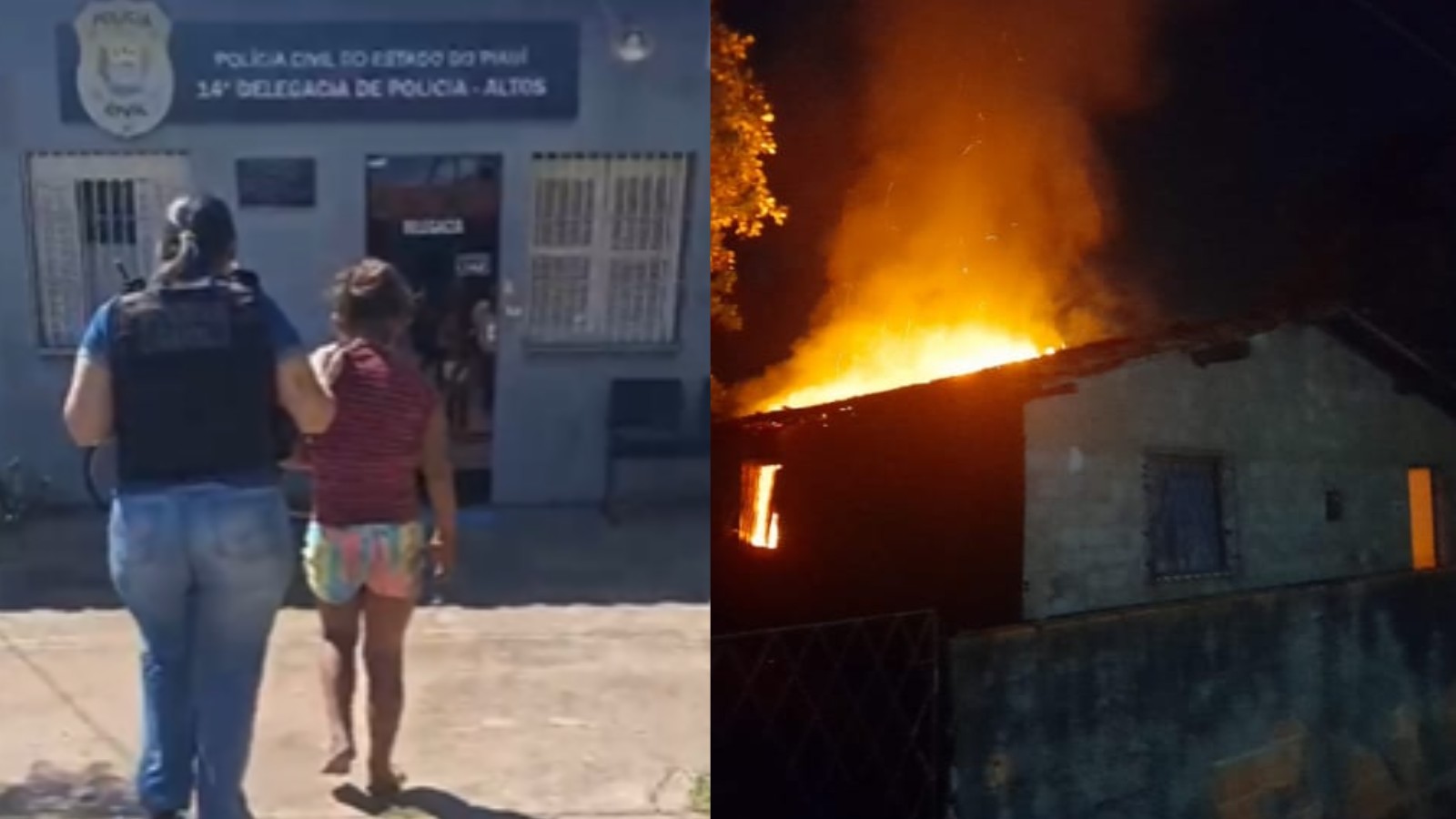 Mulher é presa no Norte do PI por incendiar duas vezes a casa do ex: 'não aceitava a separação', diz delegado