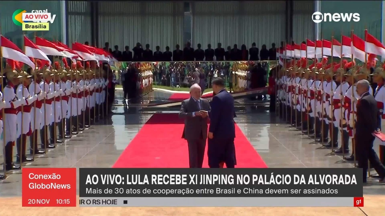 Lula recebe Xi Jinping no Palácio da Alvorada; China é o maior parceiro comercial do Brasil