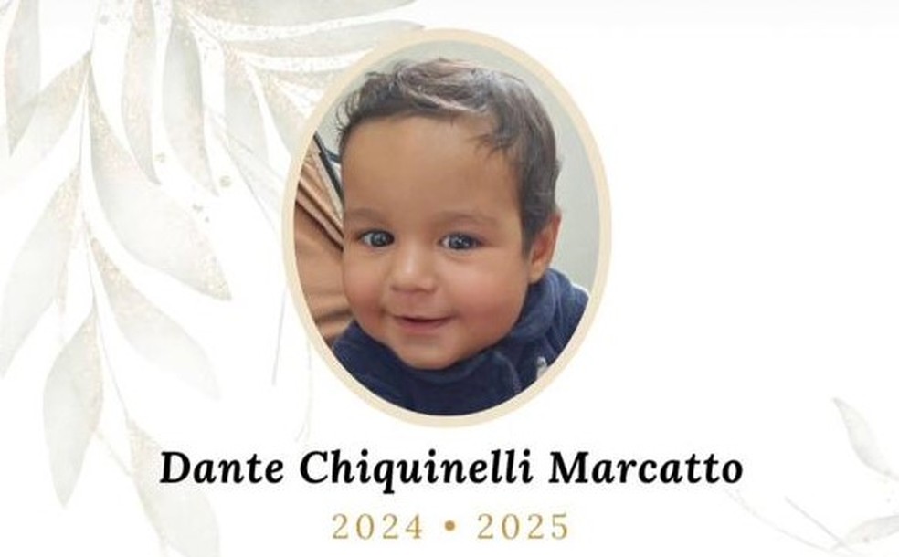 Dante, de 9 meses, morreu três horas após ingerir uma banana amassada. — Foto: Reprodução