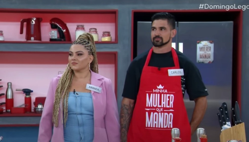 Amanda Almeida e Carlos Ribeiro participaram de programa sobre casais que cozinham no SBT — Foto: Reprodução/Arquivo pessoal