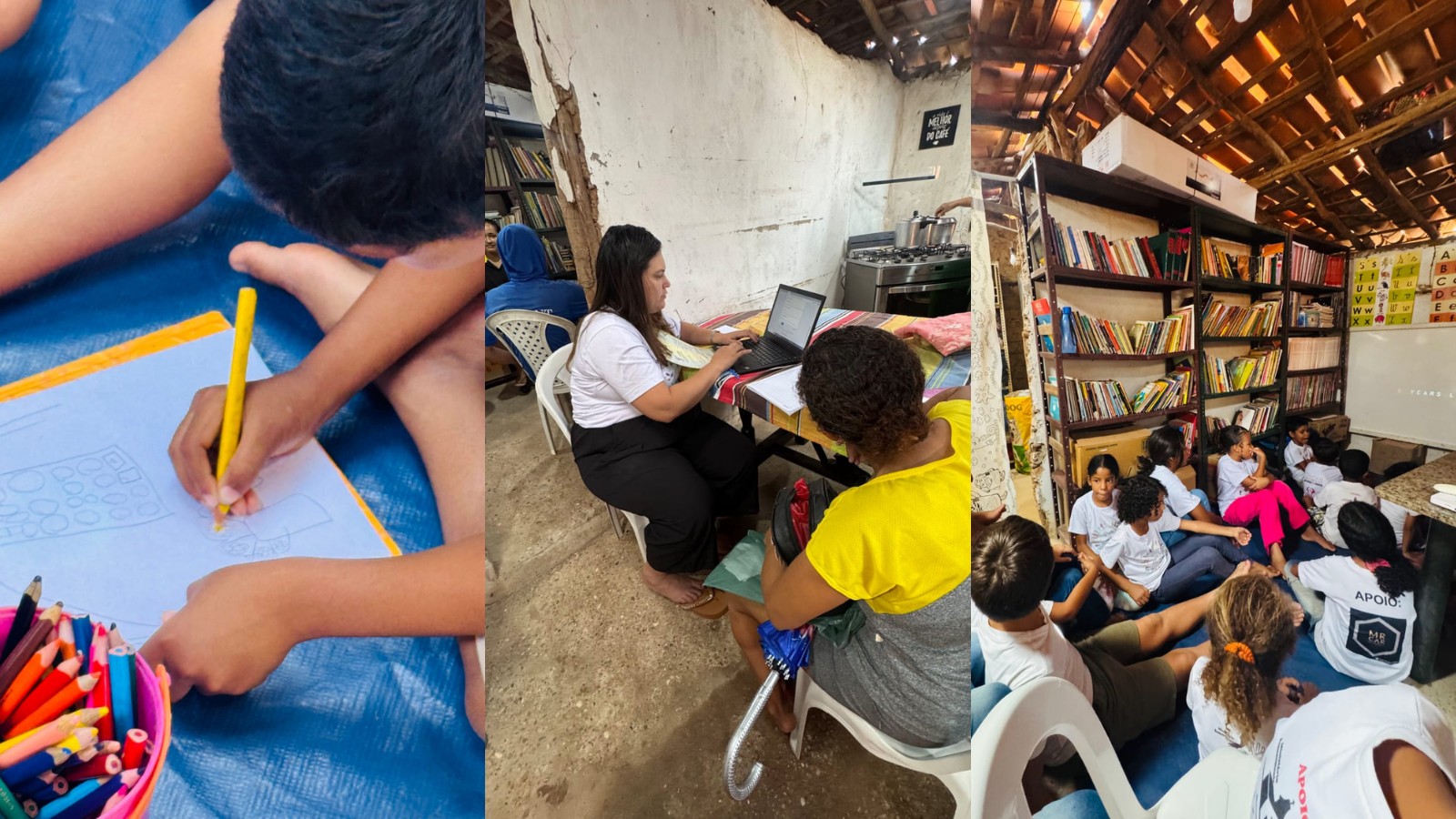 Biblioteca criada em quintal com livros doados vira projeto social para 69 crianças em Teresina