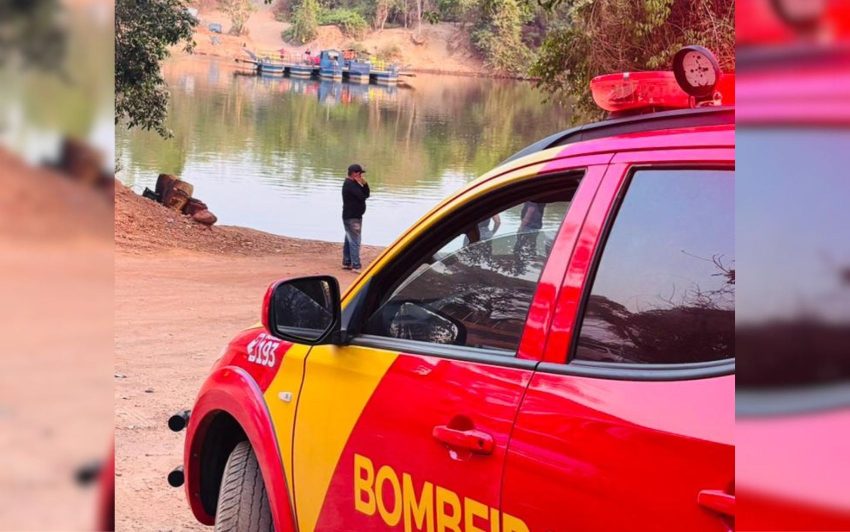 Carro com duas pessoas afunda em rio após cair de balsa que fazia travessia, em Goiás