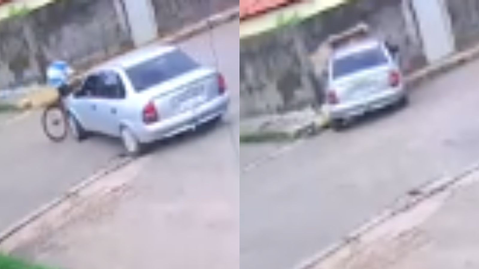 Vídeo mostra momento em que ciclista morre após ser atropelado e prensado contra parede de casa no PI