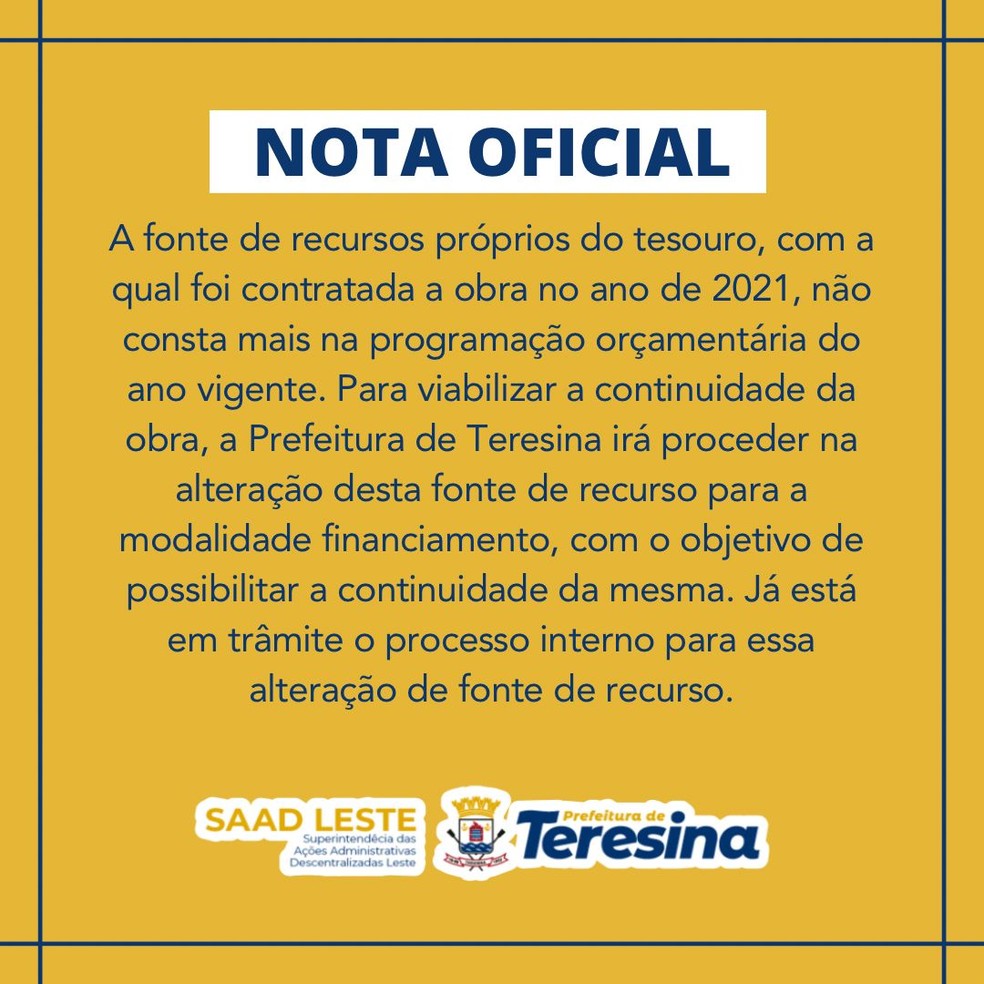 Empresa retira calçamento de rua em Teresina por falta de pagamento — Foto: Reprodução