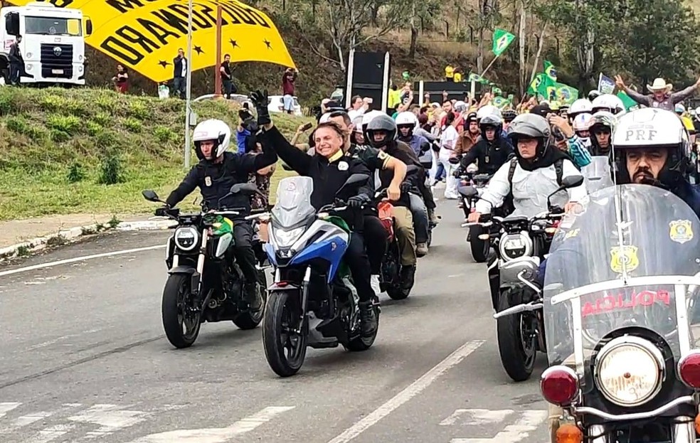 Bolsonaro participou de motociata em Poços de Caldas (MG) em setembro de 2022. — Foto: Marcos Corrêa