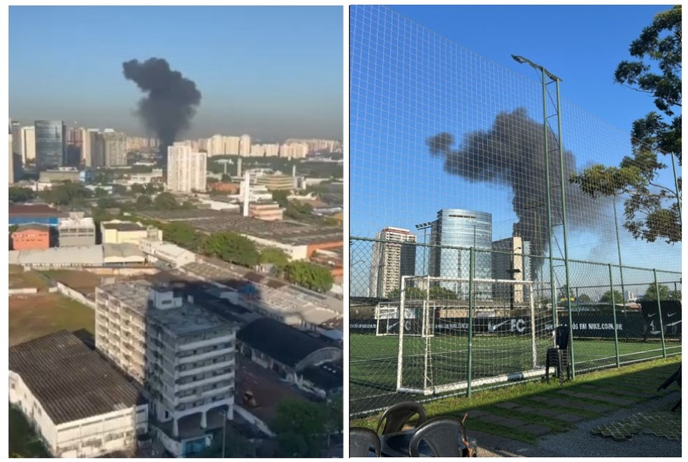 Local de queda de avião na Avenida Marques de São Vicente, Zona Oeste de São Paulo. — Foto: Reprodução/Redes Sociais