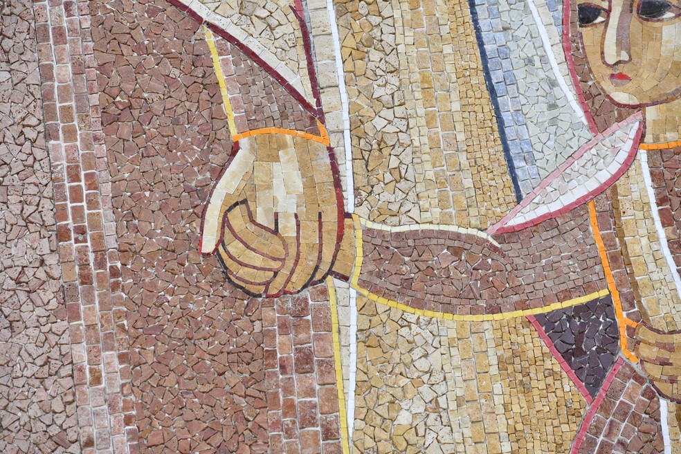 Santuário Nacional de Aparecida tem mosaico gigante que retrata cenas bíblicas — Foto: Thiago Leon/Santuário Nacional de Aparecida